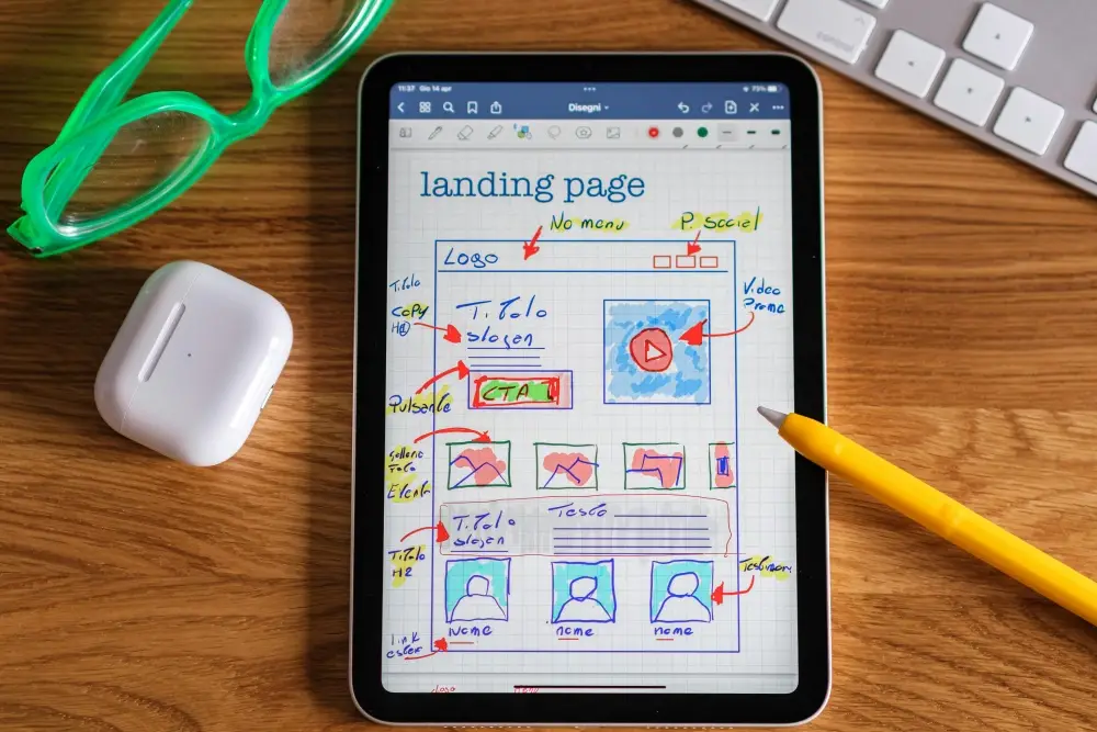 landing page notes website development